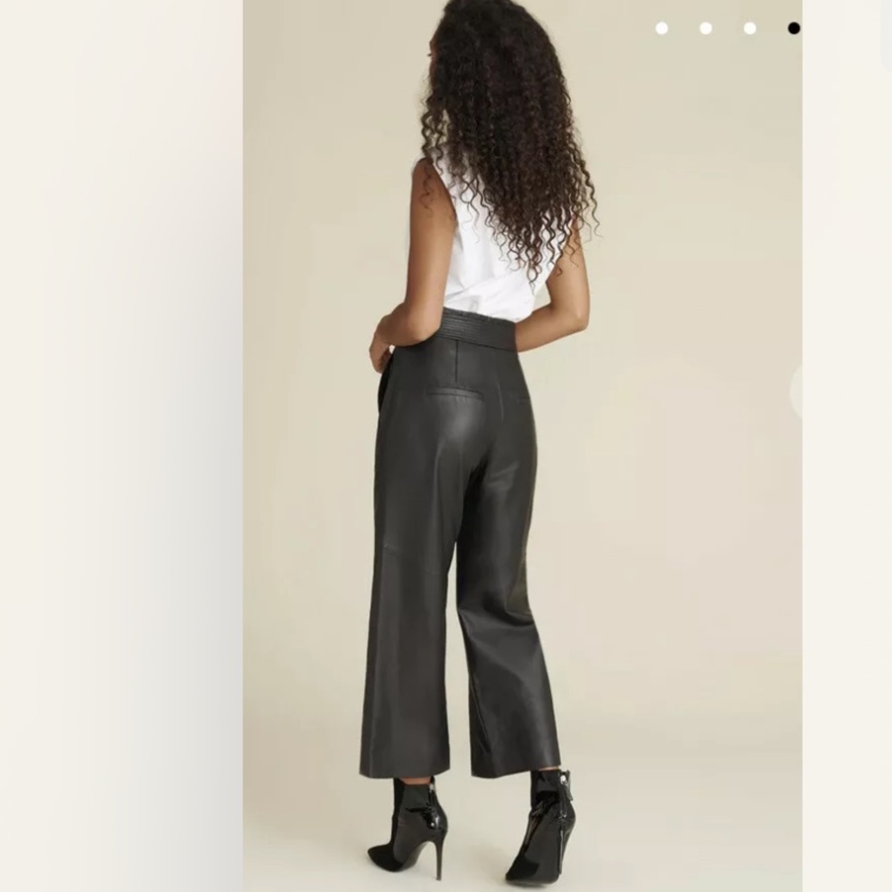 VERONICA BEARD Agee wide-leg leather pants-NWT-6 - Picture 4 of 12